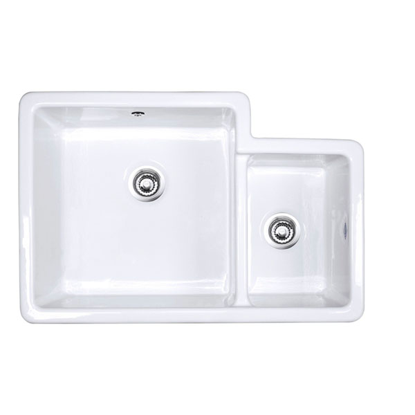 Shaws of Darwen SCBH760WH Shaws Brindle 800 Undermount/ Inset 1.5 Bowl Sink